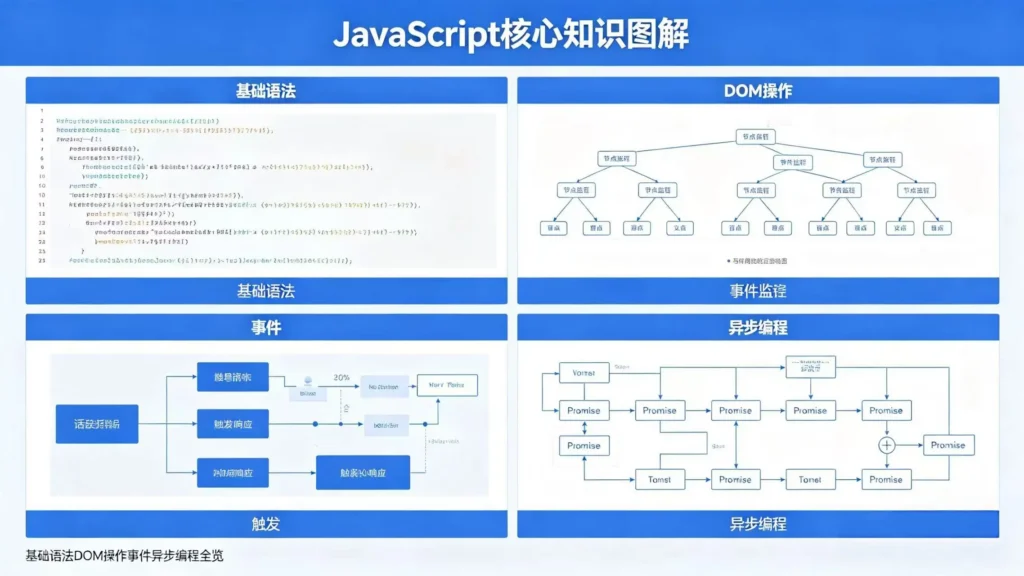 JavaScript 基础知识结构图 - 变量函数 DOM 事件与异步编程图解